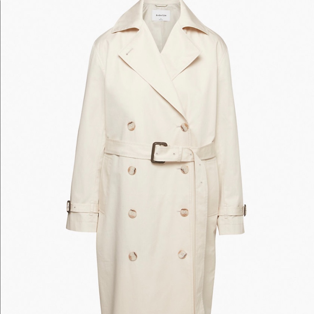 Babaton light creme trench coat size L